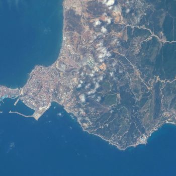 Ceuta y la frontera con Marruecos vistas desde la Estación Espacial Internacional